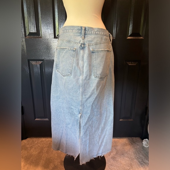 Agolde Classic Blue Maxi Denim Skirt - Picture 4 of 6